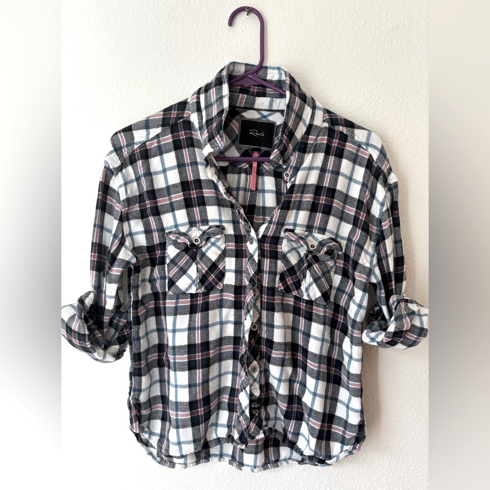 Rails, Flannel blue/pink plaid shirt